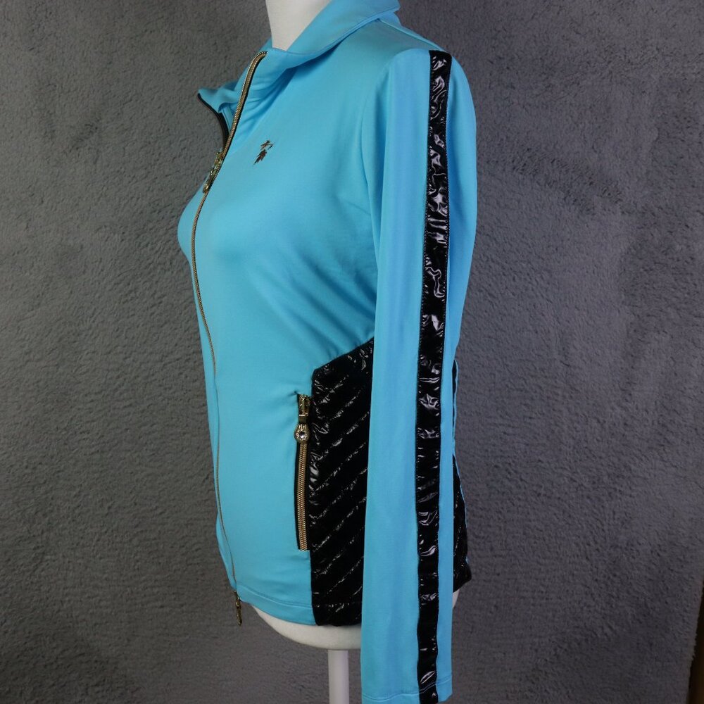 Brendratti Lido Jacket Womens 44 Blue Quilted Full Zip Athletic Designer Italy - Picture 4 of 12